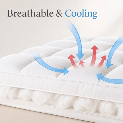 Memory Foam Mattress Pad with Temperature-Regulating Gel Layer for Back Support & Cool Sleep