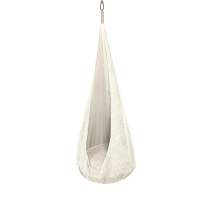 Pod Chair for Kids Pink Corduroy Cocoon Seat 62 in Hanging Bedroom Swing Indoor Therapy Hammock Playroom Retreat Calm Corner Sensory Space