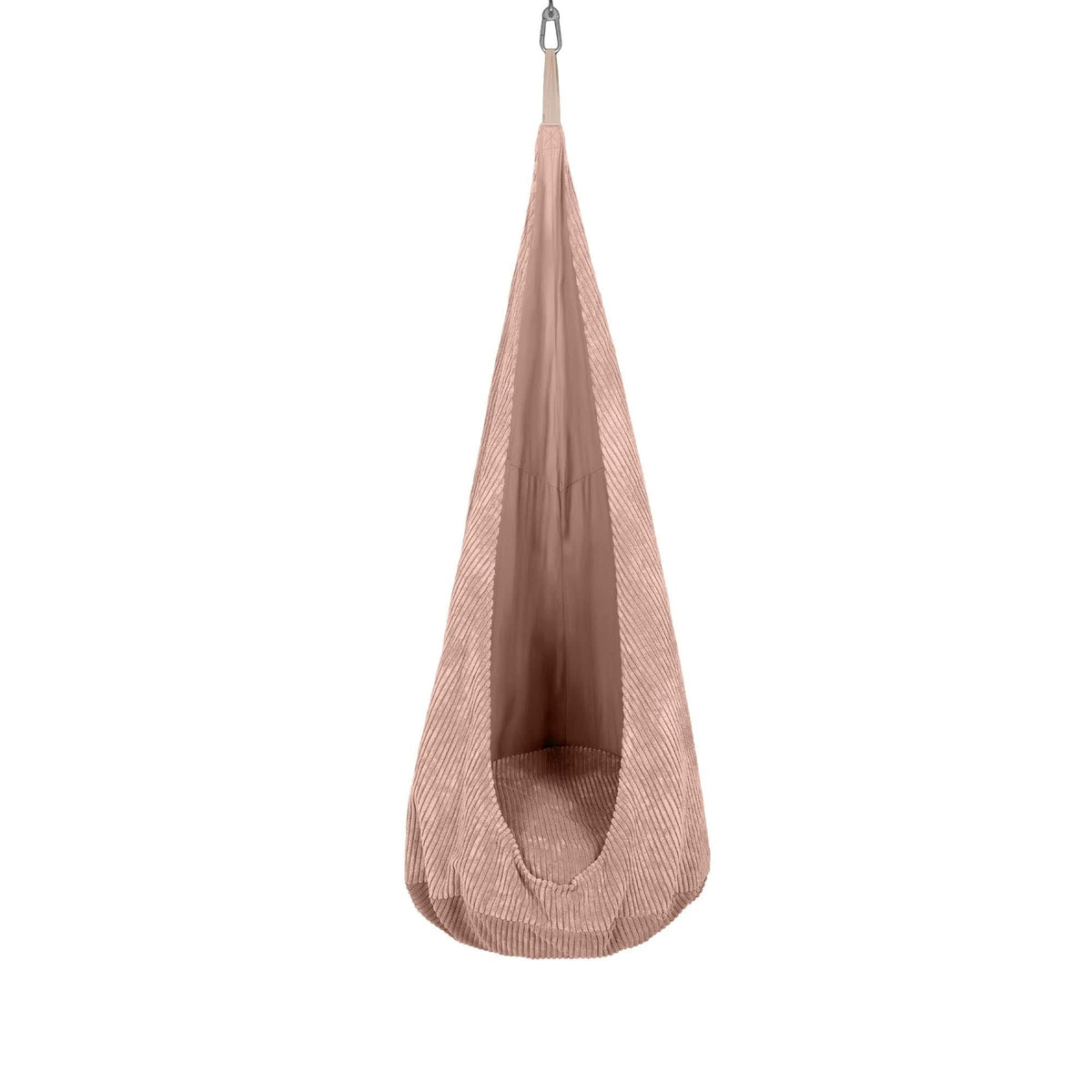 Pod Chair for Kids Pink Corduroy Cocoon Seat 62 in Hanging Bedroom Swing Indoor Therapy Hammock Playroom Retreat Calm Corner Sensory Space
