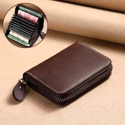Slim Multi-Slot Card Holder Wallet with RFID Protection for Women – Compact Leather Credit Card Organizer Case for Purse, Travel &
