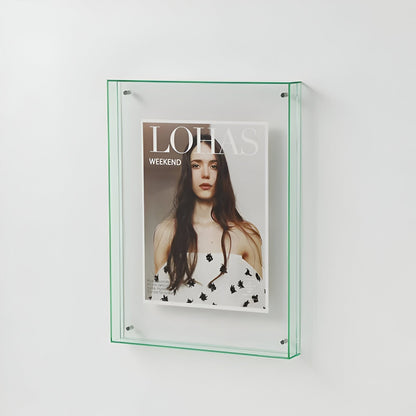 Clear Acrylic Picture Frame 10×14 inches Freestanding Wall Mount Display for Photos Prints Artwork Modern Minimalist Design for Bedroom Livi