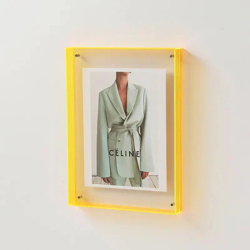 Translucent Acrylic Picture Frame with Vibrant Color Tint for Desktop & Wall Display | Modern Photo Holder for 4x6 5x7 6x8 8x10 Prints