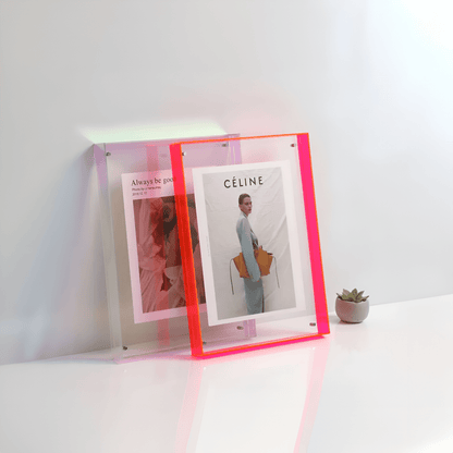 Clear Acrylic Picture Frame 10×14 inches Freestanding Wall Mount Display for Photos Prints Artwork Modern Minimalist Design for Bedroom Livi