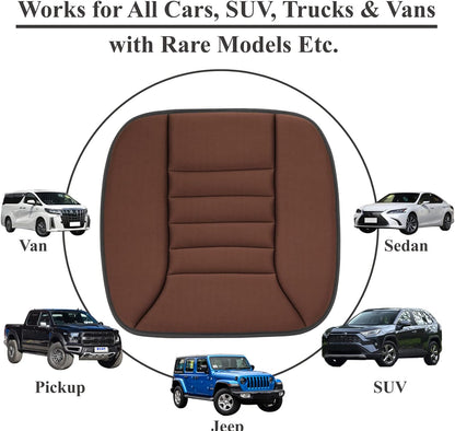 Gel-Infused Memory Foam Seat Cushion for Car Driver Support Relief Black Gray
