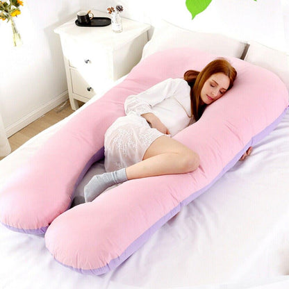 U-Shaped Full Body Pillow for Side Sleepers, Pregnancy Support & Back Pain Relief – Extra Long Maternity Cushion with Removable Cover