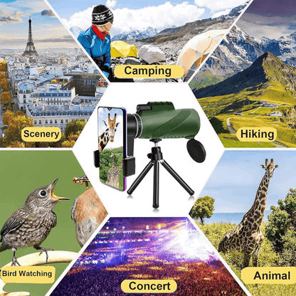 Handheld Telescope Monocular with HD Optics for Wildlife Viewing, Outdoor Events, Nature Watching | Pocket-Size Spotting Scope for Travel &