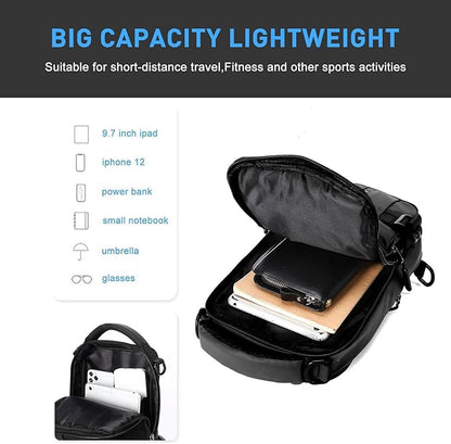 Lightweight Nylon Sling Bag Shoulder Pack for Hiking Travel Cycling Daily Outings Crossbody Chest Carry Organized Storage Multiple Pockets
