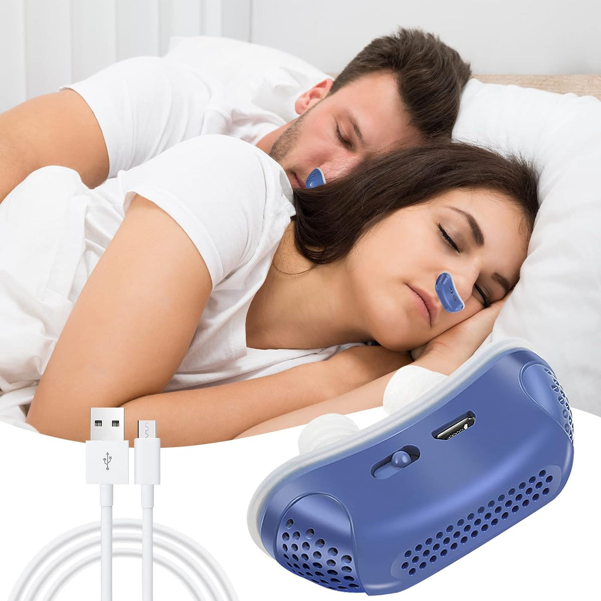 Nasal Sleep Aid Device for Snoring Relief and Better Breathing – Compact, Maskless Design for Home or Travel