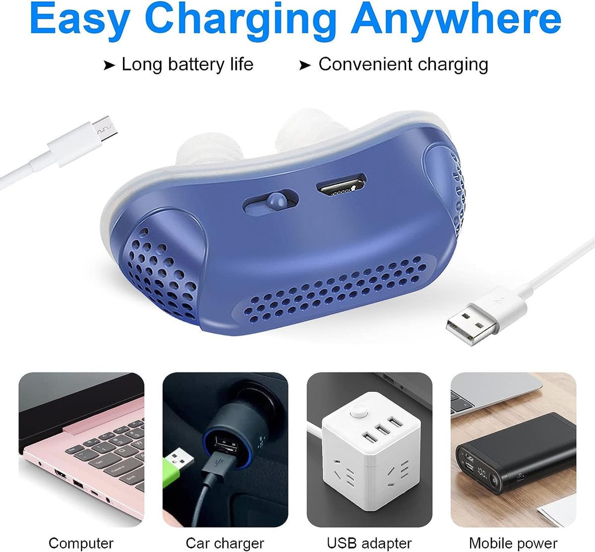 Nasal Sleep Aid Device for Snoring Relief and Better Breathing – Compact, Maskless Design for Home or Travel