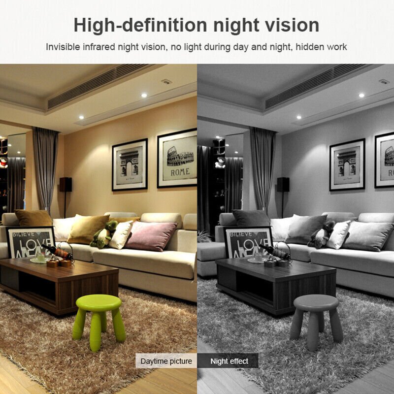 Mini Security Camera WiFi 1080P HD Indoor Wireless Surveillance Cam Night Vision Audio Wide Angle Monitoring Home Office Nanny Pet Baby