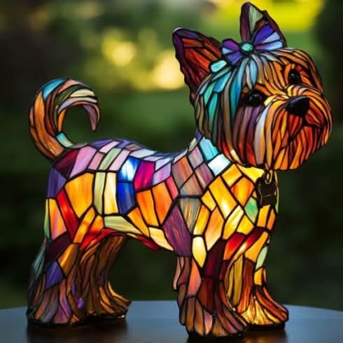 Dog Breed Sculpture LED Night Light USB Powered Desk Lamp for Bedroom Home Office Nightstand Decorative Accent Lighting
