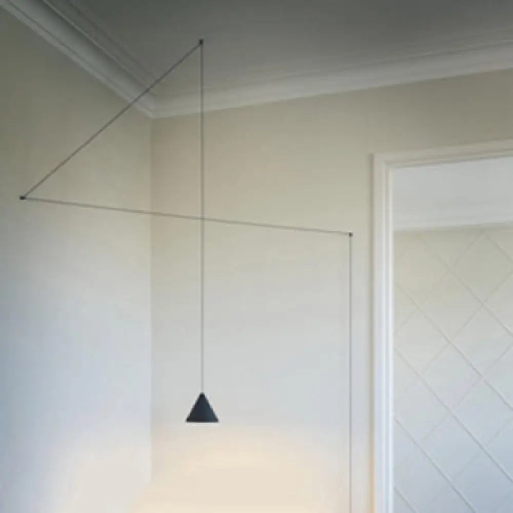 Matte Black Metal Cone Hanging Lamp with 13-Foot Adjustable Cord – Modern Ceiling Fixture for Kitchen Island & Dining Areas