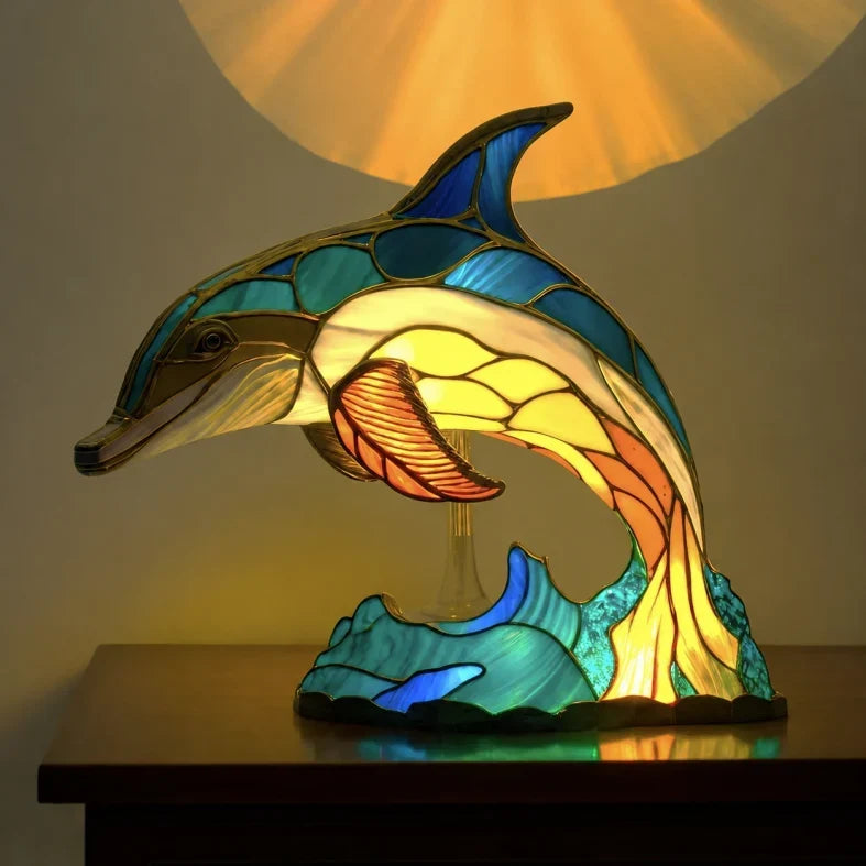 LED Animal Nightlight – Battery-Powered Sculptural Desk Lamp with Switch – Metal & Resin Figurine for Nightstand, Bookshelf, Kids Room