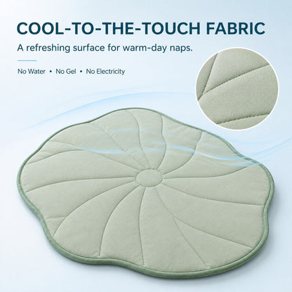 Ortekor Lotus Leaf Cooling Pet Mat for Floors, Sofas, Crates & Car Seats - Reversible Washable Comfort for Warm Days