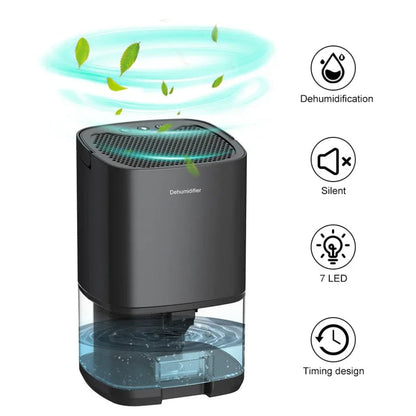 Compact Portable Dehumidifier with Night Light & Air Filter | Ideal for Small Rooms & Clean Air Quality