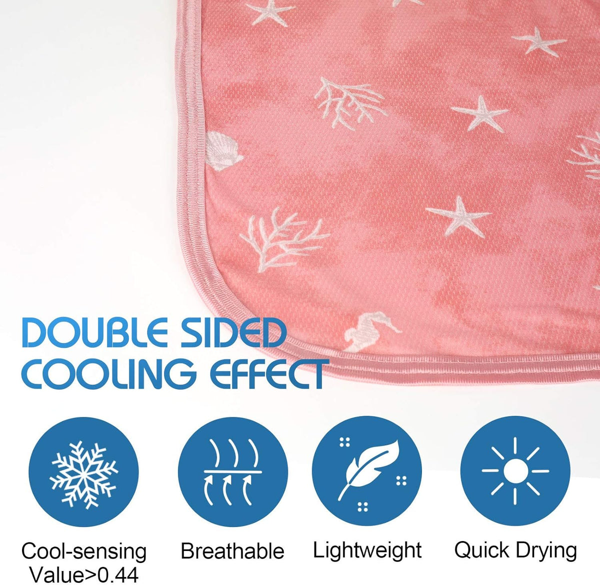 Coastal Comfort | Direct Cooling Throw Blanket with Double-Sided Effect | Lightweight & Breathable for Hot Sleepers