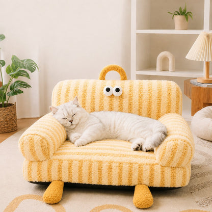 Ortekor Cozy Pet Sofa Bed for Cats & Small Dogs - Warm Indoor Lounger with Winter & All-Season Options