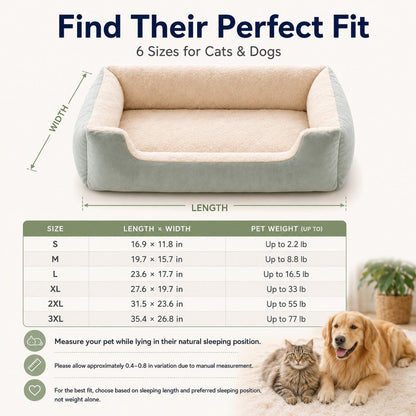 Ortekor Cozy Plush Bolster Pet Bed for Cats & Dogs - Warm Raised-Side Bed with Easy Step-In Entry