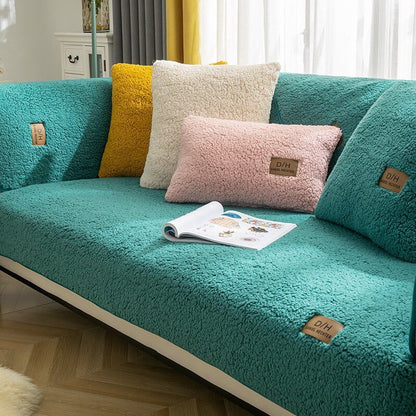 Furniture Throw Covers for Couches and Chairs Plush Fiber 71 x 31 Inches Anti-Slip Washable Protector for Living Room Home Pet-Friendly Deco