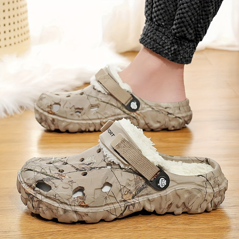 Lined Winter Clogs with Removable Fur Lining for Men & Women | Indoor Outdoor Slip-On House Shoes EVA Non-Slip Footwear