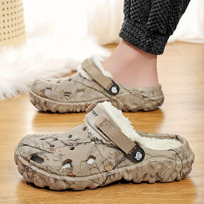 Lined Winter Clogs with Removable Fur Lining for Men & Women | Indoor Outdoor Slip-On House Shoes EVA Non-Slip Footwear