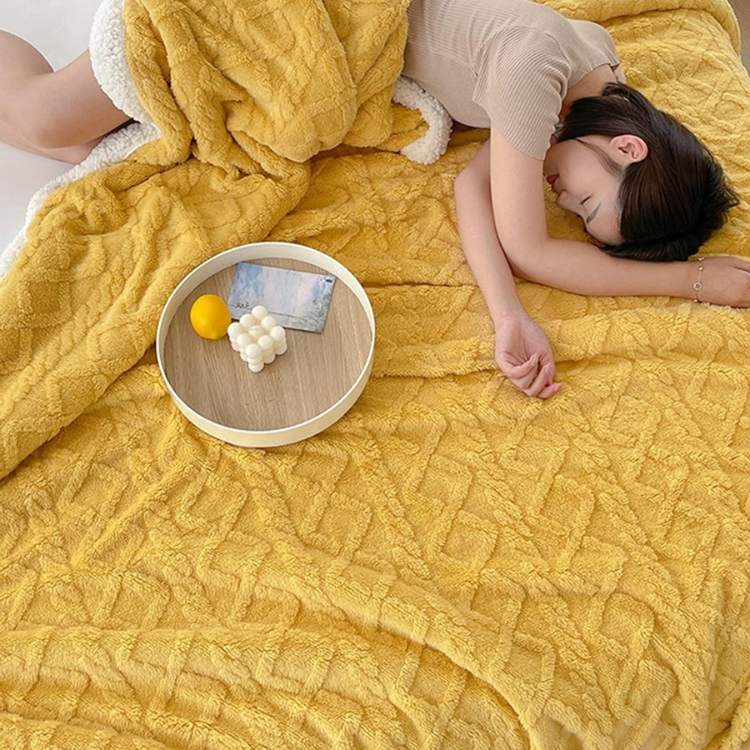 Plush Sherpa Gravity Blanket 59×79 inches Brown Couch Throw Calming Sleep Aid Relaxation Layer for Bedroom Living Room Sofa Reading Nook Snu