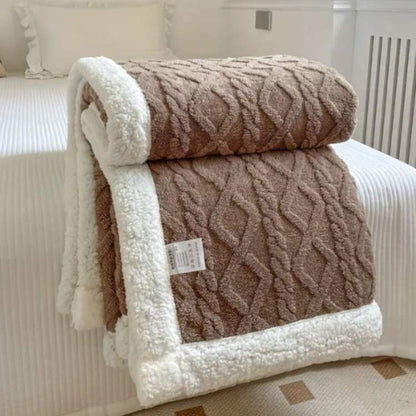 Plush Sherpa Gravity Blanket 59×79 inches Brown Couch Throw Calming Sleep Aid Relaxation Layer for Bedroom Living Room Sofa Reading Nook Snu