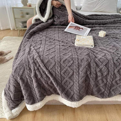 Plush Sherpa Gravity Blanket 59×79 inches Brown Couch Throw Calming Sleep Aid Relaxation Layer for Bedroom Living Room Sofa Reading Nook Snu