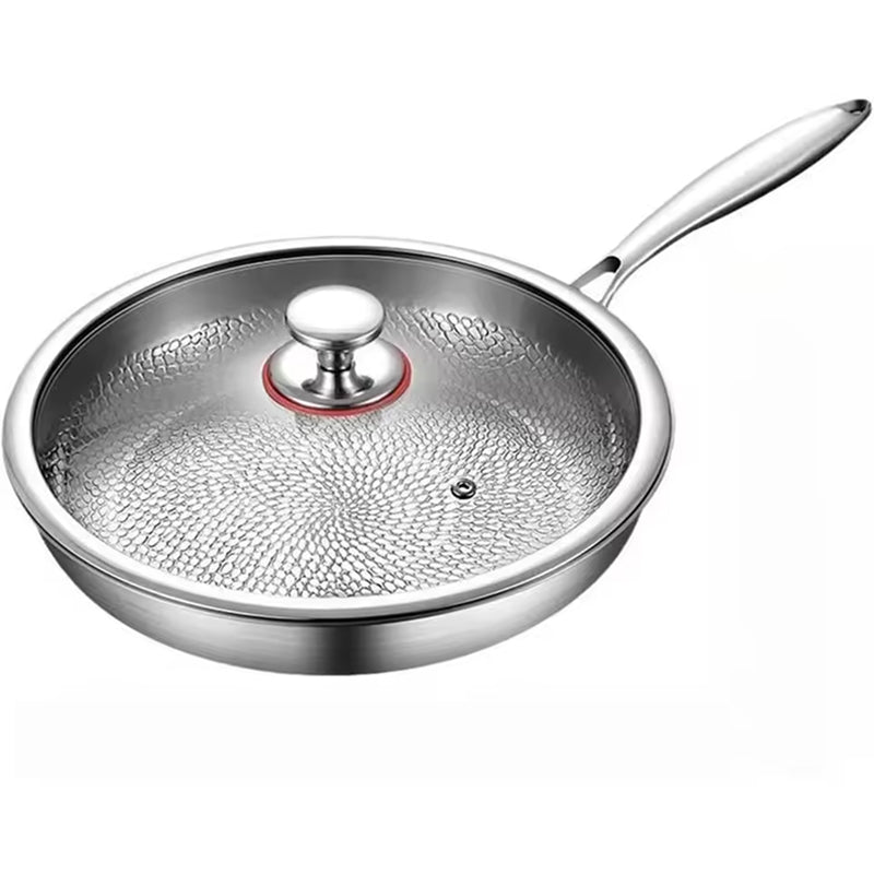 Titanium Skillet with Textured Surface for Gas Electric Induction Stovetops Oven Safe Metal Utensil Friendly Chemical Free Cookware