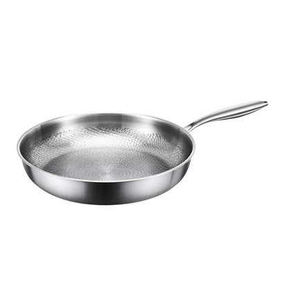 Titanium Skillet with Textured Surface for Gas Electric Induction Stovetops Oven Safe Metal Utensil Friendly Chemical Free Cookware