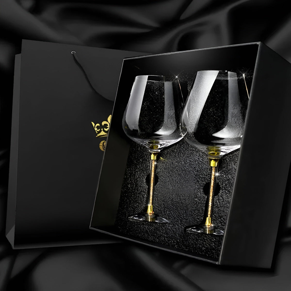 Wine Glasses Set of 2 Premium Stemware Clear Crystal Barware 17.6 oz Stemmed Goblets for Red White Wine Dinner Party Anniversary Wedding