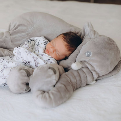 Stuffed Elephant Cuddle Buddy 15.7 Inch Nursery Pillow Kids Bedroom Decor Squishy Animal Companion for Toddlers Babies Crib Nap Time Soft Hu