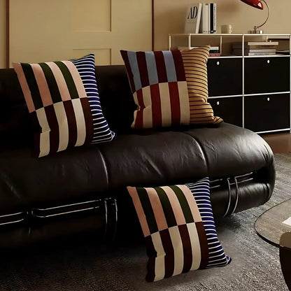 Mosaic Striped Cushion Cover - Colorful modern, Double-Sided Print