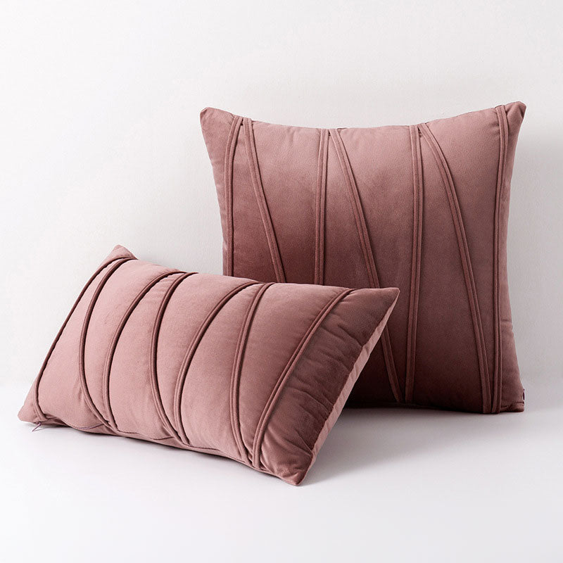 Velvet Throw Pillow Cover 18x18 Inch Square Pink Decorative Cushion Case for Couch Bedroom Living Room Chair Soft Zippered Polyester Sham 17