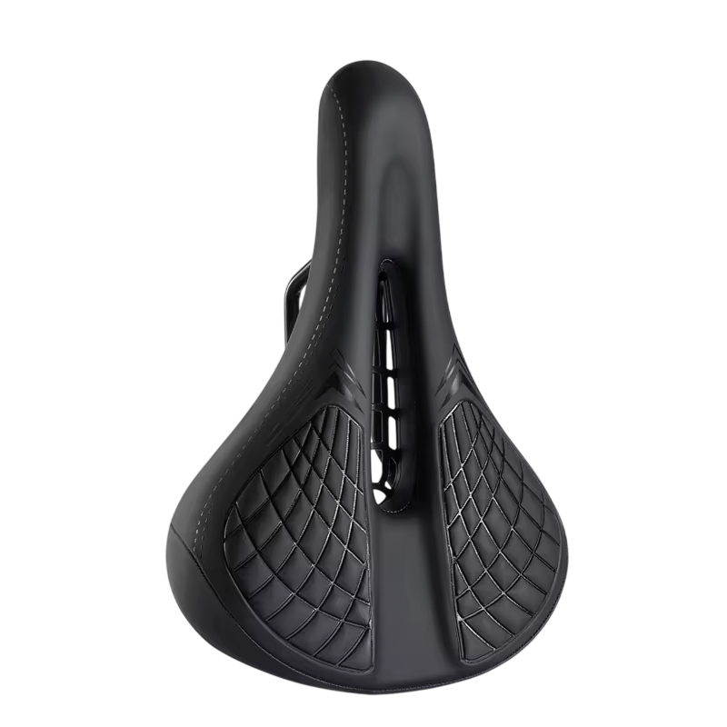 Mountain Bike Saddle with Ventilated Mesh, Spring Suspension & Taillight Mount for All-Terrain Cycling