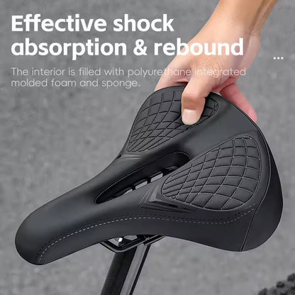 Mountain Bike Saddle with Ventilated Mesh, Spring Suspension & Taillight Mount for All-Terrain Cycling