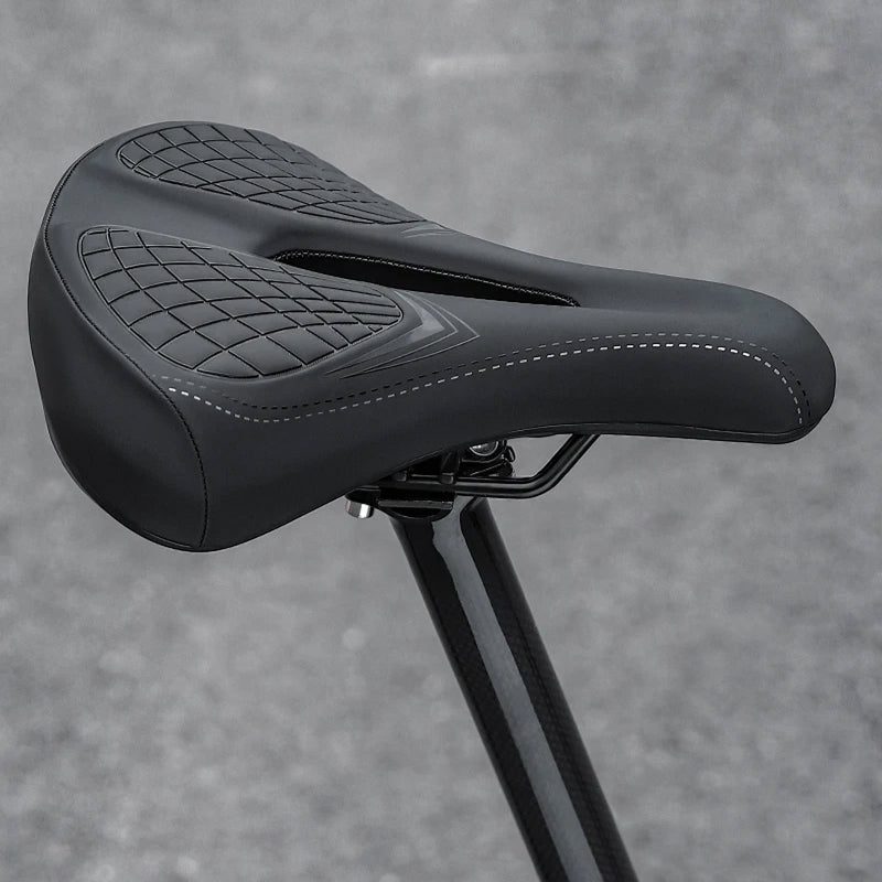 Mountain Bike Saddle with Ventilated Mesh, Spring Suspension & Taillight Mount for All-Terrain Cycling