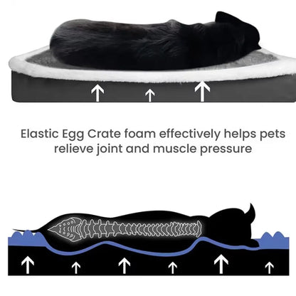 Orthopedic Dog Bed with Egg Crate Foam & Washable Cover for Joint Support & Senior Pets