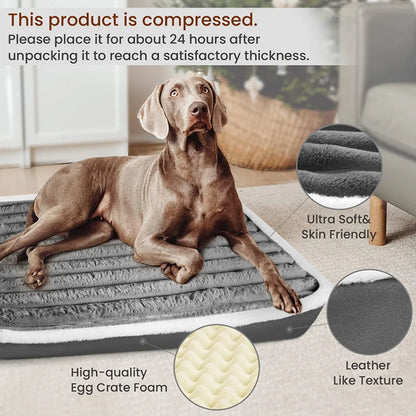 Orthopedic Dog Bed with Egg Crate Foam & Washable Cover for Joint Support & Senior Pets