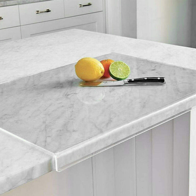 Clear Acrylic Kitchen Countertop Protector Board – Heat & Scratch Resistant Workspace Shield for Food Prep, Dishwasher Safe