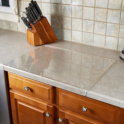 Clear Acrylic Kitchen Countertop Protector Board – Heat & Scratch Resistant Workspace Shield for Food Prep, Dishwasher Safe