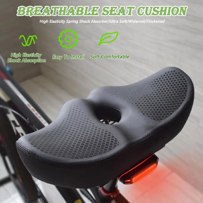 Ergonomic Split Saddle for Bicycles – Pressure-Free Cycling Seat with Spring Suspension & Wide Cushion