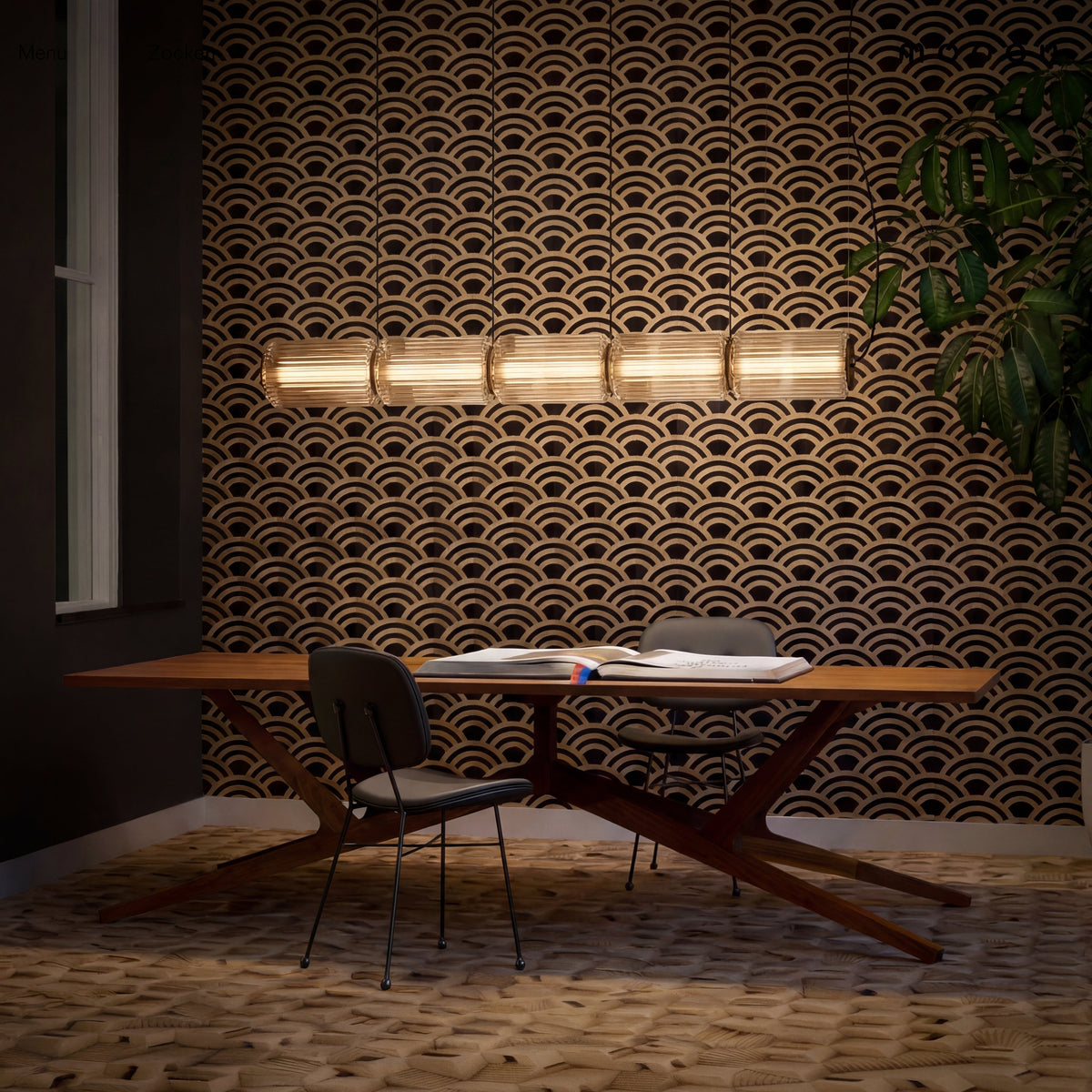 Cylindrical Glass Pendant Light with LED, Adjustable Height for Dining Room & Kitchen Island