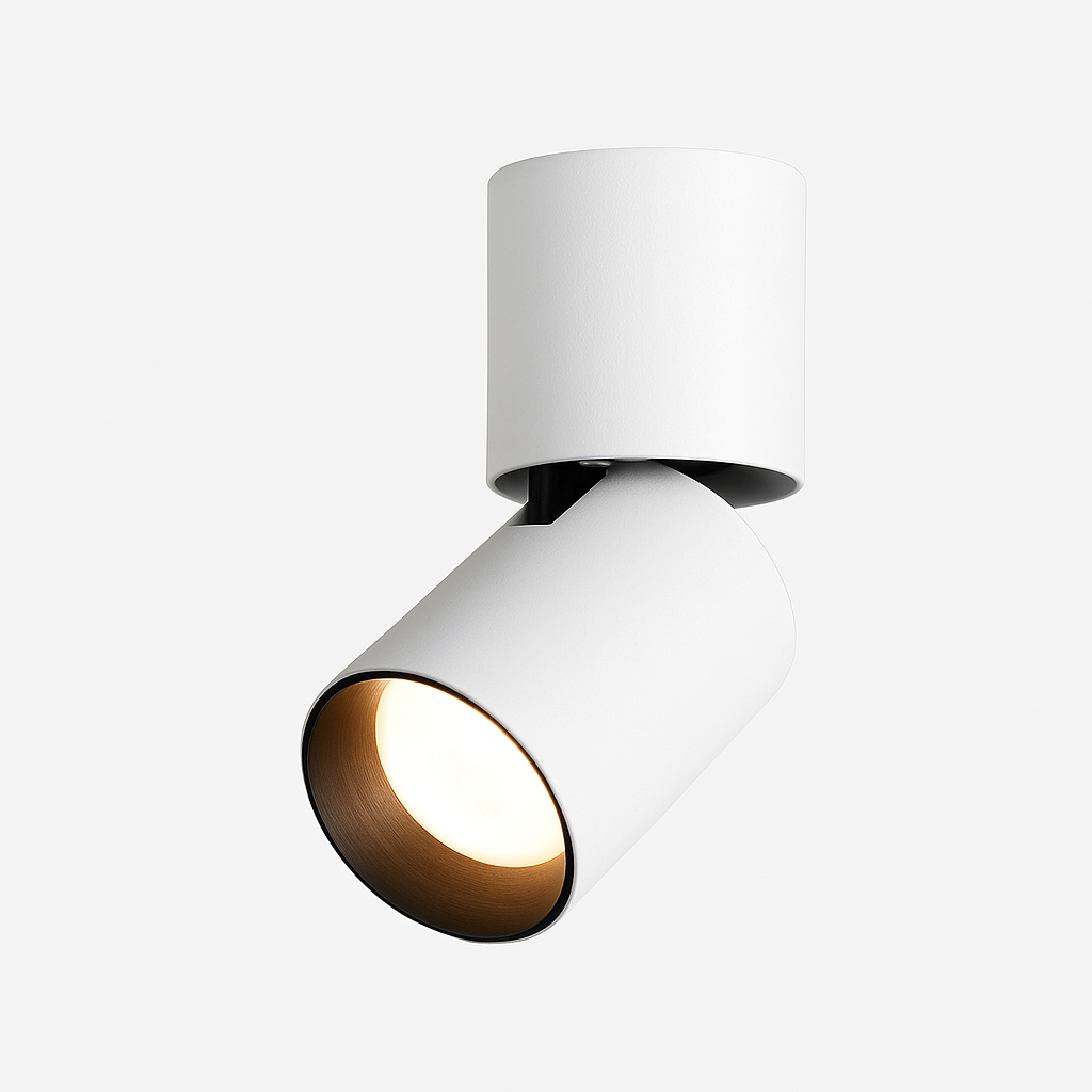Rotatable Surface-Mount LED Spotlight 2.5 in Aluminum Cylinder Downlight White for Kitchen Office Bedroom Accent Task Lighting Adjustable 36