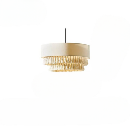 Woven Natural Fiber Ceiling Light Fixture with Tassel Detail for Dining Room, Bedroom & Living Room | Handcrafted Bohemian Style