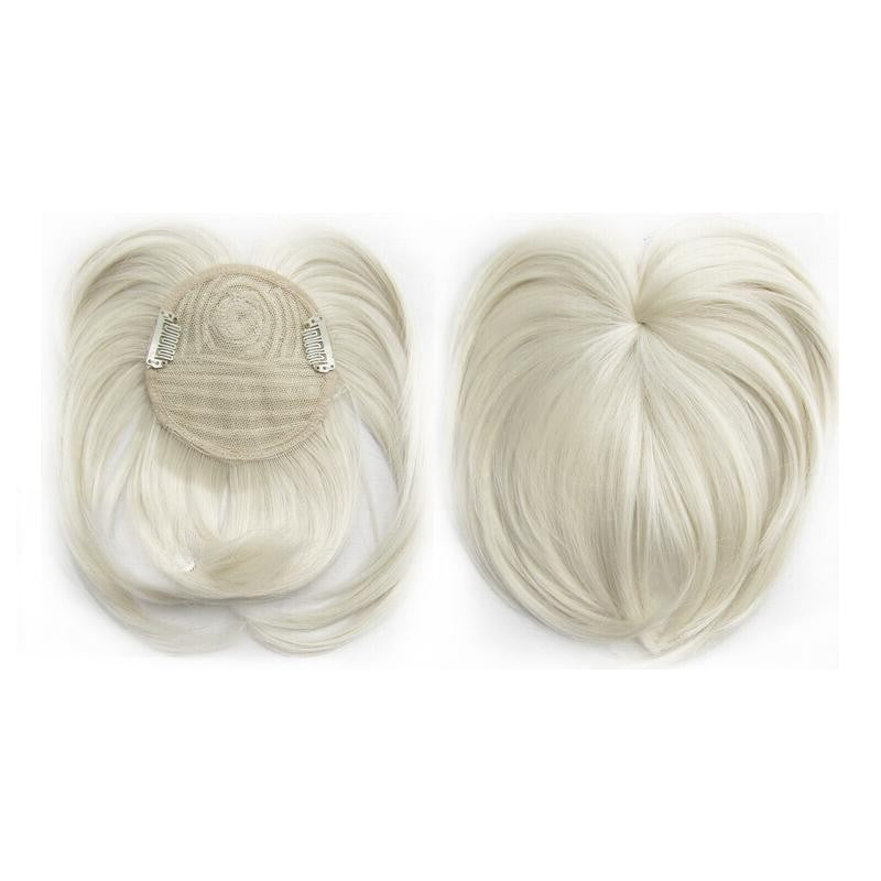 Human Hair Crown Topper Clip-In Hairpiece for Thinning Hair and Hair Loss Coverage Women's