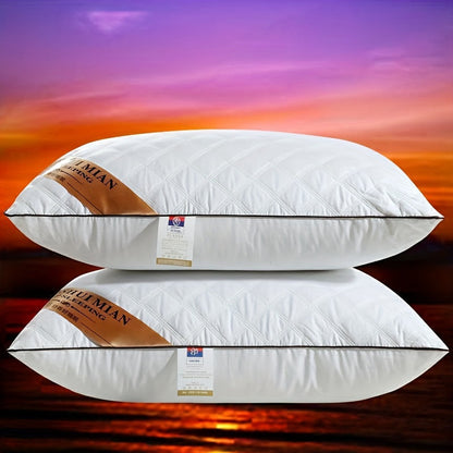 Hotel-Quality Bed Pillow Washable Dual Height Support Back Side Stomach Sleepers Year-Round Bedroom Guest Room