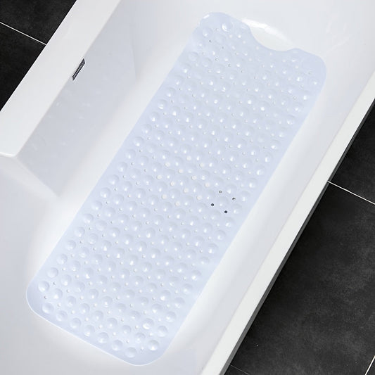 XL Non-Slip Shower and Tub Mat with Suction Cups – Drain Holes, Machine Washable, 40 x 16 in Bath Safety