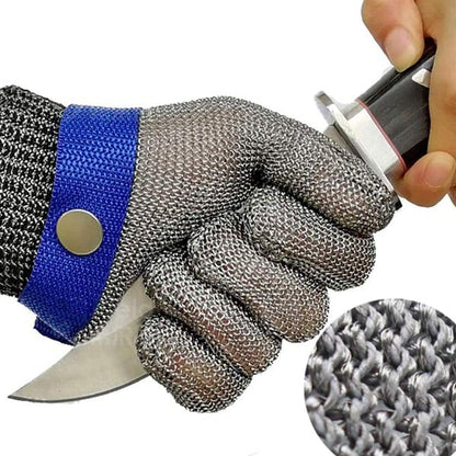 Food Safe Cut-Resistant Glove Made of Stainless Steel Mesh