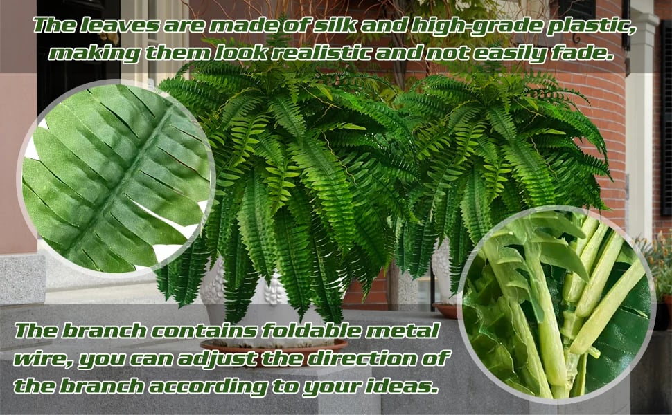 Hanging Faux Fern Plant Set – UV-Proof Outdoor Greenery 18-Piece Waterproof Vine Bundle for Patio Pergola Fence Garden Porch Decor Indoor